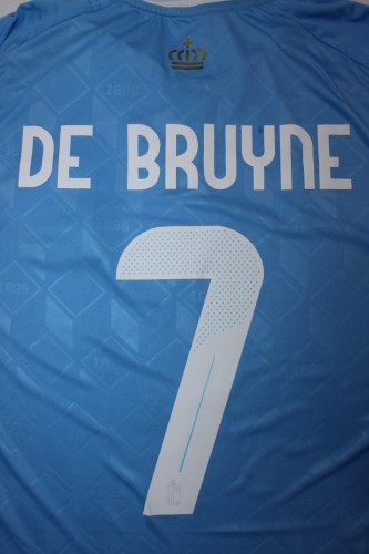 with Euro Patch Fan Version 2024 BEL DE BRUYNE 7 Away Blue Soccer Jersey Football Shirt