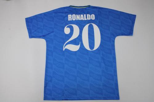 Retro Jersey 1992 Brazil RONALDO 20 Away Soccer Jersey Vintage Camisetas de Futbol