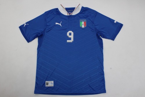 Retro Jersey 2012 Italy LUCA TONI 9 Home Soccer Jersey Vintage Football Shirt