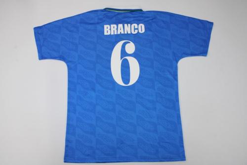 Retro Jersey 1992 Brazil BRANCO 6 Away Soccer Jersey Vintage Camisetas de Futbol