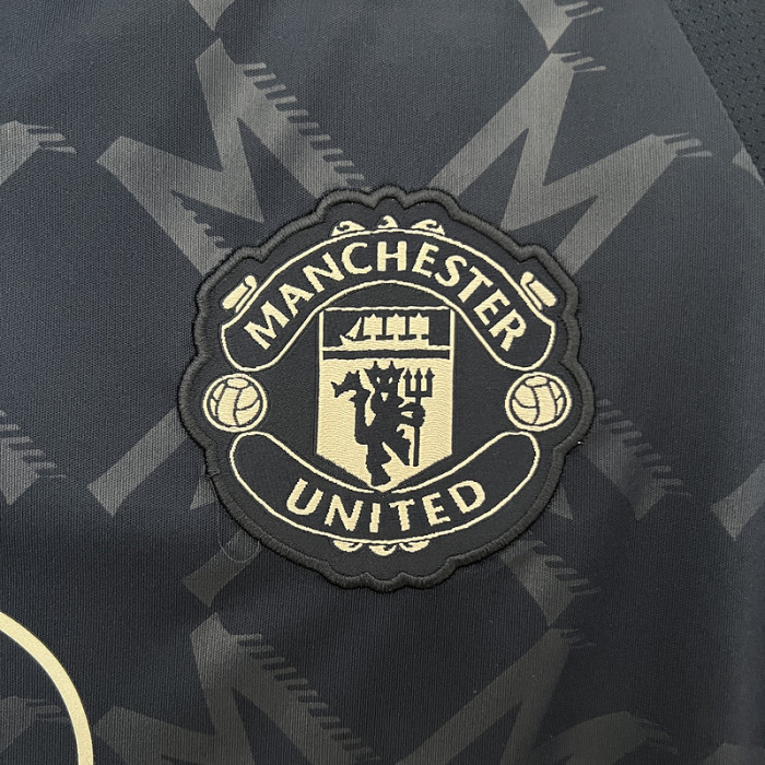Fan Version 2024-2025 Manchester United Away Dark Blue Soccer Jersey Man United Football Shirt