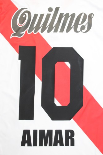 Retro Jersey 1998-1999 River Plate AIMAR 10 Home Soccer Jersey Vintage Football Shirt