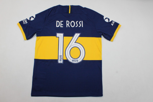 Retro Jersey 2019-2020 Boca Juniors DE ROSSI 16 Home Soccer Jersey Vintage Football Shirt