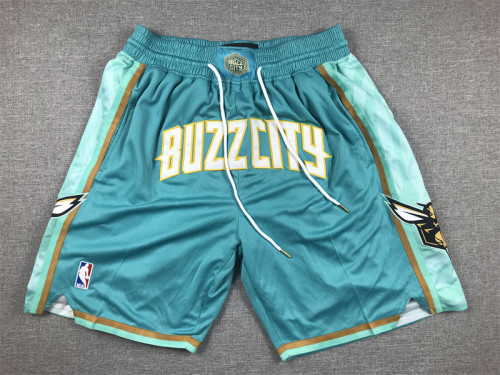 with Pocket City Edition Charlotte Hornets NBA Shorts Green Basketball League Shorts