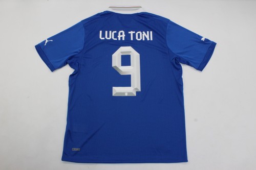 Retro Jersey 2012 Italy LUCA TONI 9 Home Soccer Jersey Vintage Football Shirt
