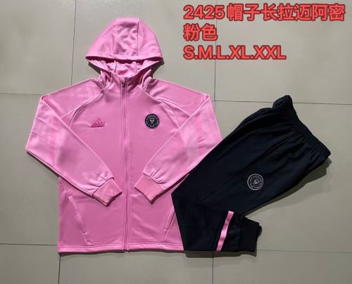 2024 Inter Miami Pink Soccer Training Hoodie and Pants Football Tracksuit