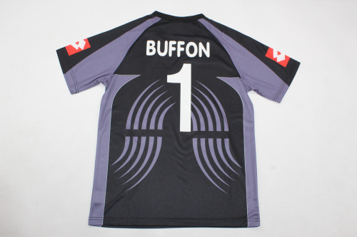 Retro Jersey 2001-2002 Juventus BUFFON 1 Black Goalkeeper Soccer Jersey Vintage Football Shirt