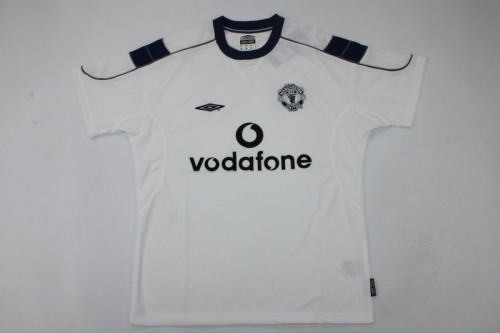 Retro Jersey 1999-2000 Manchester United Away White Soccer Jersey Vintage Football Shirt