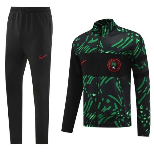 2024 Nigeria Green Soccer Training Jacket Football Jacket and Pants