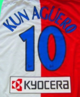KUN AGUERO 10 Lettering for 2006-2007 ATLETICO MADRID Home Soccer Jersey
