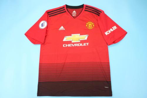 with EPL Patch Retro Jersey 2018-2019 Manchester United Home Soccer Jersey Vintage Football Shirt