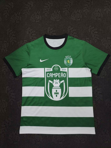 Fan Version Sporting Lisbon 2023-2024 Champions Version Soccer Jersey
