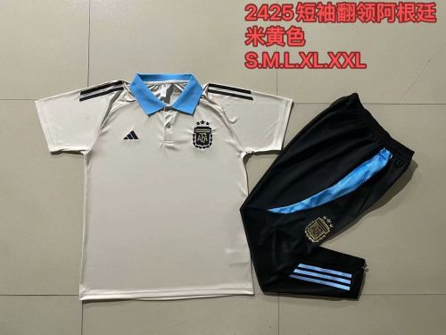 Adult Uniform 2024 Argentina Yellow Soccer Polo and Pants
