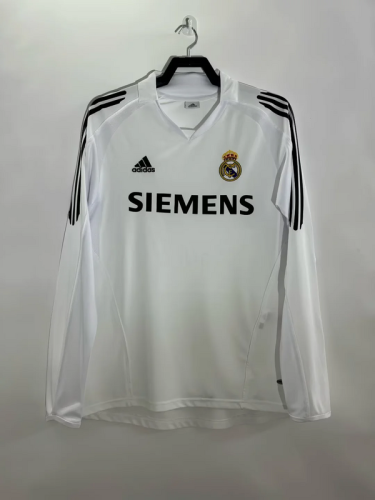 Long Sleeve Retro Jersey 2005-2006 Real Madrid Home Vintage Soccer Jersey