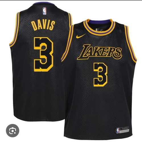 Los Angeles Lakers 3 DAVIS Black NBA Jersey Basketball Shirt