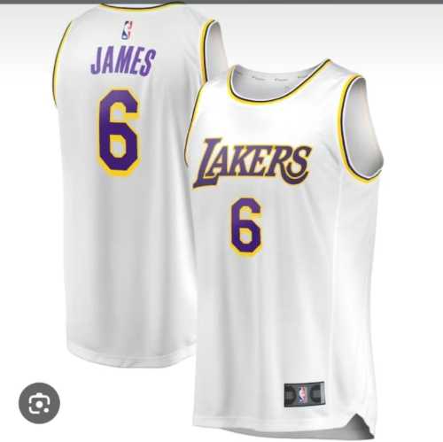 Los Angeles Lakers 6 James White NBA Jersey Basketball Shirt