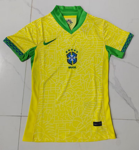 Women Brazil 2024 Home Soccer Jersey Girl Brasil Football Shirt