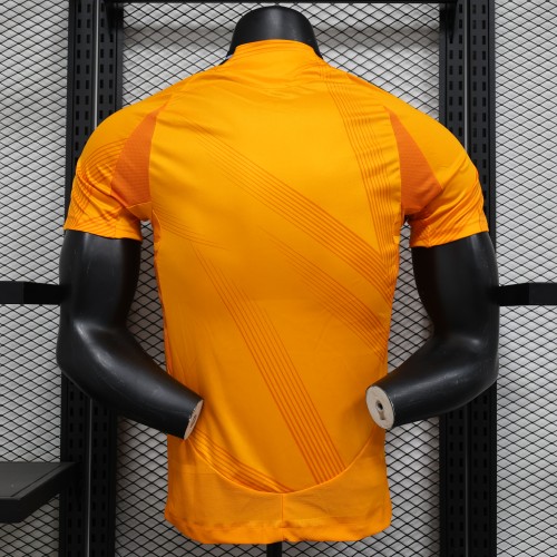 Player Version 2024-2025 Real Madrid Away Orange Soccer Jersey Real Football Shirt