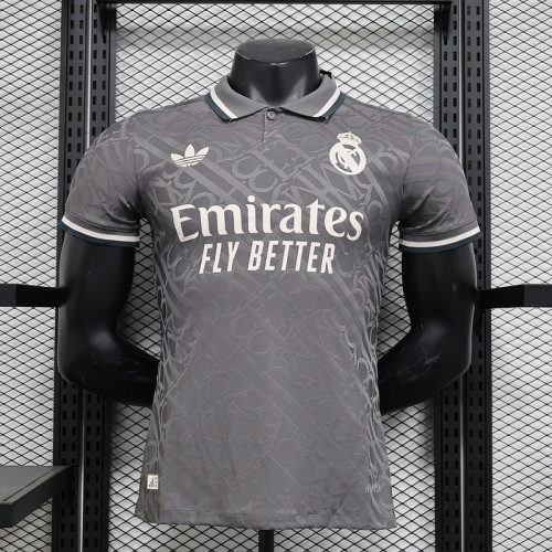 Player Version 2024-2025 Real Madrid Third Away Black Soccer Jersey Real Football Shirt