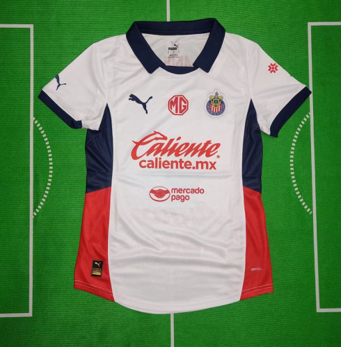 Women 2024-2025 Chivas Away White Soccer Jersey Girl Football Shirt
