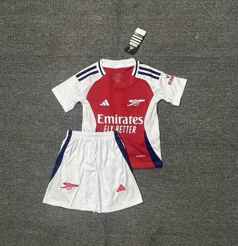 Youth Uniform Kids Kit Arsenal 2024-2025 Home Soccer Jersey Shorts Child Football Set