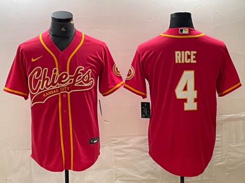 Kansas City Chiefs 4 RICE Red NFL Jersey