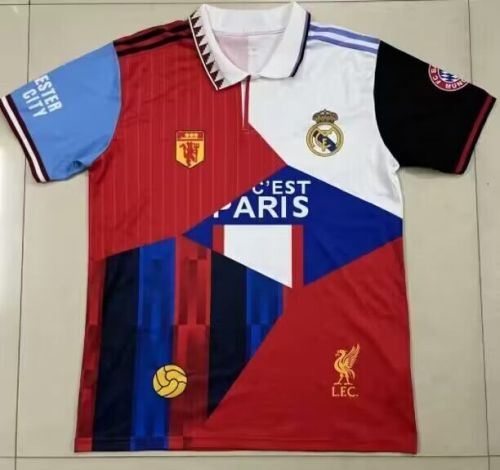 Fan Version 2024-2025 Real Madrid Spain Liverpool Team Combine Version Soccer Jersey Football Shirt