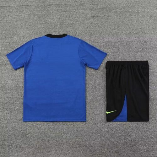 Adult Uniform 2024 Barcelona Blue Soccer Training Jersey and Shorts Football Kits