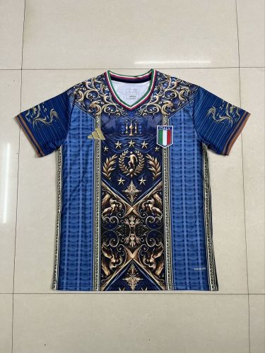 Fan Version Italy 2024 Blue Special Edition Soccer Jersey Football Shirt