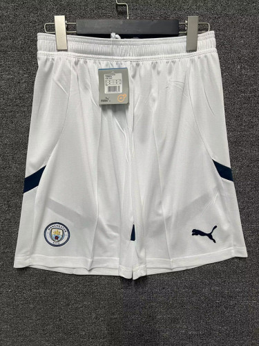 Fan Version 2024-2025 Manchester City Home Soccer Shorts White Football Shorts