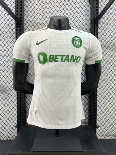Player Version 2024-2025 Sporting Lisbon European Cup Winner 60th Anniversary White Soccer Jersey Football Shirt