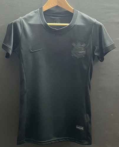 Women 2024-2025 Corinthians Away Black Soccer Jersey Girl Football Shirt