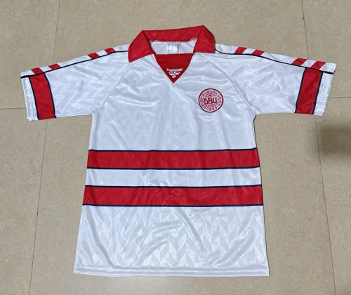 Retro Jersey 1988 Denmark Away White Soccer Jersey Vintage Football Shirt