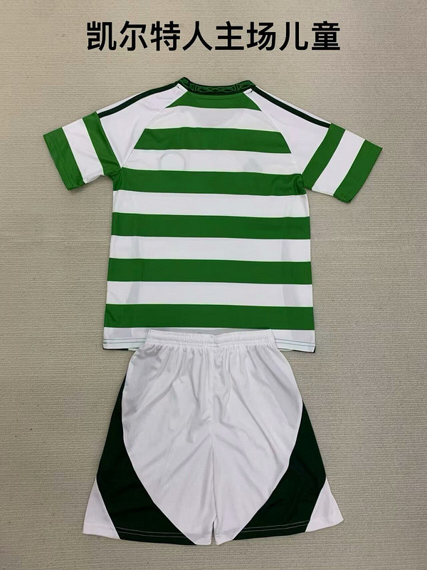 Youth Uniform Kids Kit Celtic 2024-2025 Home Soccer Jersey Shorts Child Football Set