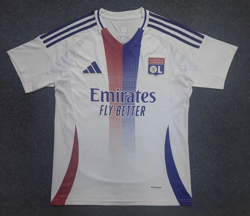 Fan Version 2024-2025 Lyon Home Soccer Jersey Olympique Lyonnais Football Shirt