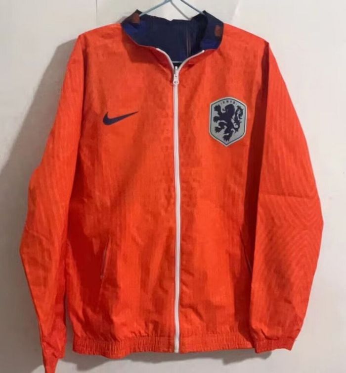 2024 Netherlands Trench Coat Soccer Reversible Windbreaker Jacket Holland Football Jacket