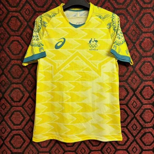 Fan Version 2024 Australia Home Soccer Jersey Football Shirt