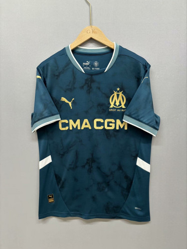Fan Version 2024-2025 Olympique de Marseille Away Dark Blue Soccer Jersey Football Shirt