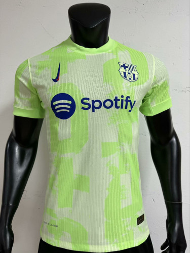 Barca Camisetas de Futbol Player Version 2024-2025 Barcelona Third Away Green Soccer Jersey