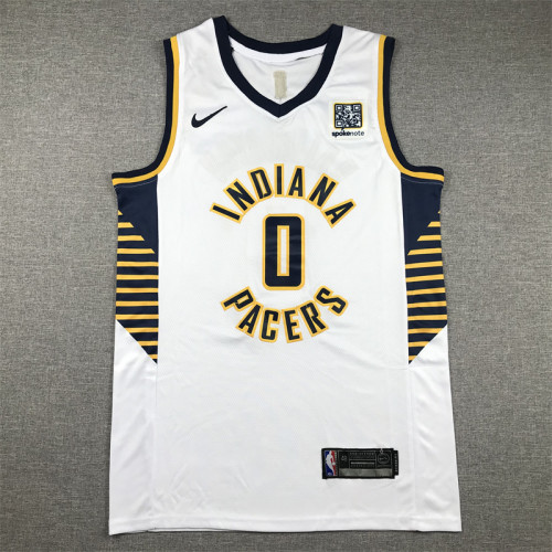 Indiana Pacers 0 HALIBURTON White NBA Shirt Basketball Jersey