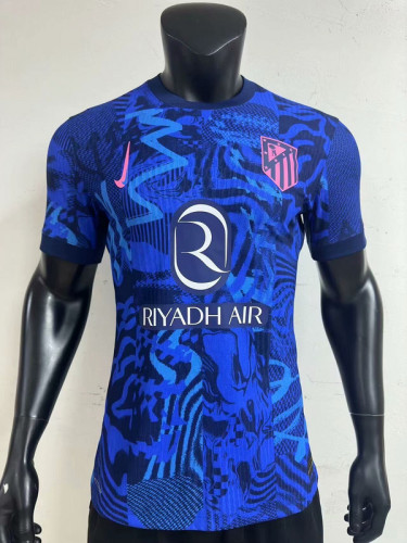 Player Version 2024-2025 Atletico Madrid Third Away Blue Soccer Jersey Football Shirt