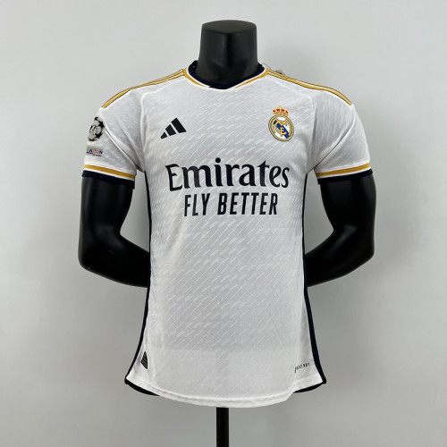 with UCL Patch Player Version 2023-2024 Real Madrid Home Soccer Jersey