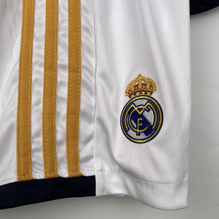 Youth Uniform Kids Kit 2023-2024 Real Madrid Home Soccer Jersey Shorts