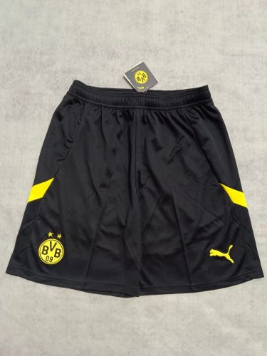 Fan Version 2024-2025 Borussia Dortmund Home Soccer Shorts Black BVB Football Shorts