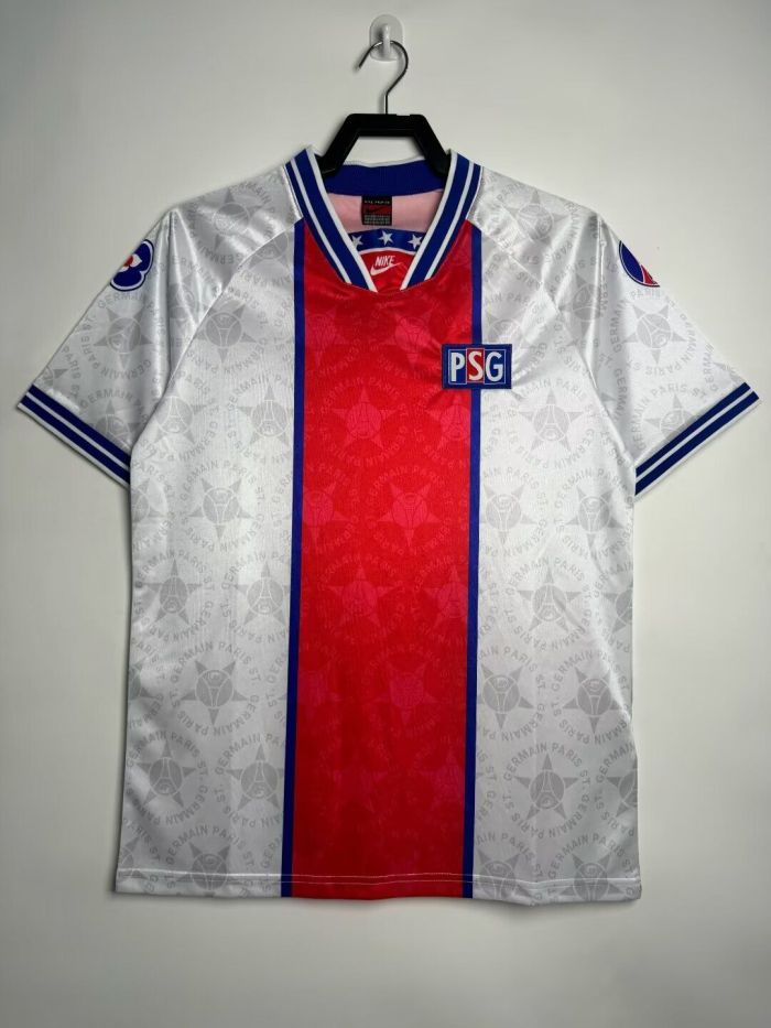 Retro Jersey 1994-1995 Paris Saint-Germain FC Away White Soccer Jersey PSG Football Shirt
