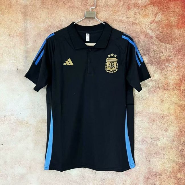 Argentina 2024 Black/Blue Soccer Polo