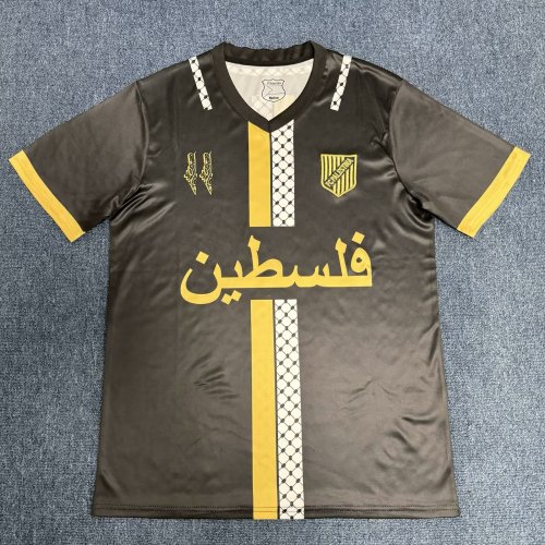 Fan Version 2024 Palestine Black/Gold Soccer Jersey Palestina Football Shirt