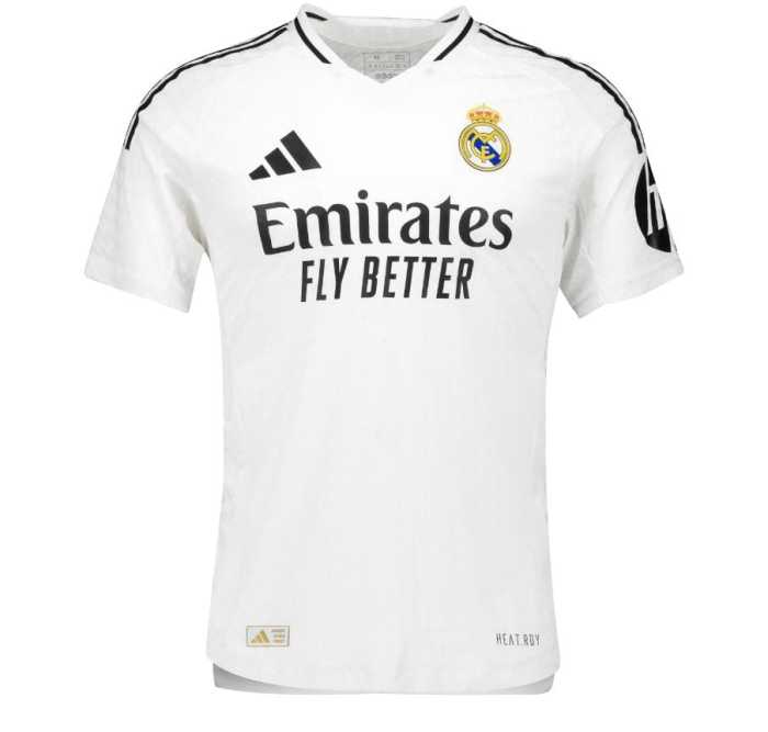 with HP Player Version 2024-2025 Real Madrid Home Soccer Jersey Real Football Shirt
