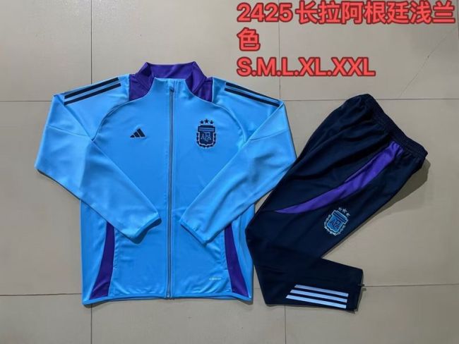 2024 Argentina Light Blue Soccer Training Jacket Football Jacket and Pants