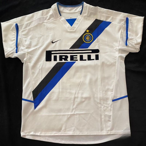 Retro Jersey Inter Milan 2002-2003 EMRE 5 Away White Soccer Jersey Vintage Inter Football Shirt
